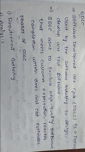 SDLC notes #sdlc #softwaredevelopment