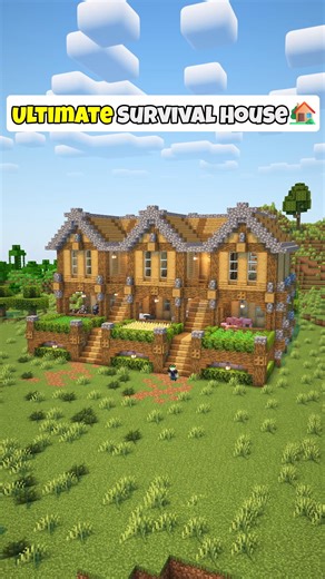 Arashy 12 on Instagram: "Minecraft Ultimate Survival House🏡[Download in Patreon] ☀️Shaders:Complementary 🟢Version:1.21.8 📲Folow for more Download Includes: 🌎World[JAVA/BEDROCK] 📏Schematic[Litematica/WORLDEDIT] 📗Guide 2D & 3D 📄Material List #minecraft #Tutorial #viral #minecrafttutorial #minecrafttimelapse #minecrafthouses #minecraftbuilds #minecraftbuildings #minecraftsurvival #minecraftreels #minecraftideas"