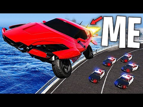 Running from Cops using FLYING CAR on GTA 5 RP
