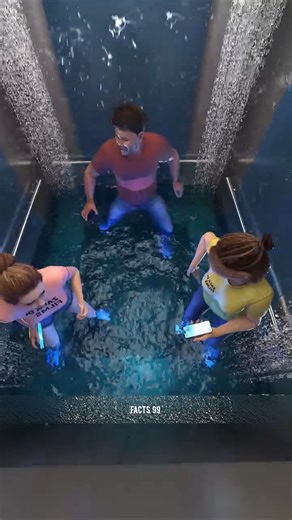 The Elevator Filled with Water… 30 Seconds From Death #shorts #3danimation