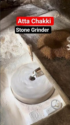 Ancient Wheat Grinder in Action 🌾 | Oddly Satisfying Village Life