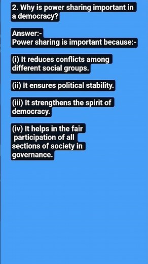 Why is power sharing important in a democracy?