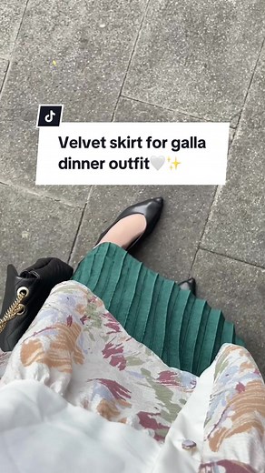 Glamorous Velvet Skirt for Dinner Outfit