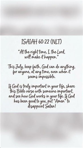 🙏 God's Perfect Timing ❤️ | Isaiah 60:22 Will Encourage Your Faith