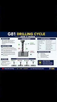 G81 Drilling Cycle Explained | CNC Programming Tutorial for Beginners | Fanuc G81 Cycle