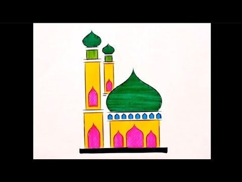 How to Draw a Beautiful Mosque Architecture Step by Step | Easy Islamic Art Tutorial for Beginners