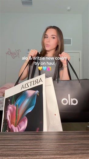 these colors r giving me spring vibes😍 #haul #haulvideo #tryonhaul #aritziahaul #aloyoga #hauls