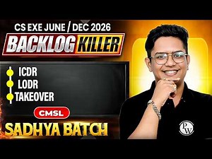 ICDR, LODR & Takeover Code | CMSL | CS Executive June / Dec 2026