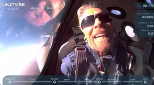 113K views · 1.4K reactions | Virgin Galactic's Richard Branson blasted off into the edge of space aboard his own rocket ship on Sunday and safely returned to Earth, landing in the New Mexico desert. He is the first of three billionaires, including Jeff Bezos and Elon Musk, to get into space. | CBC News | Facebook