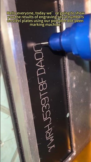 Portable Dot Peen Marking Machine Engraving Serial Numbers on Steel Plates
