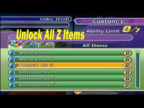 Cheat Code Dragon Ball Z (Budokai Tenkaichi 3) - All Z Items (PCSX2)