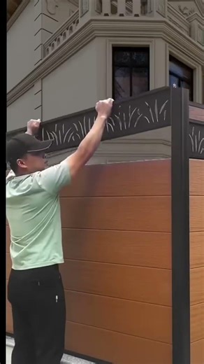 Installation of panel boards for decorative home fence #shorts