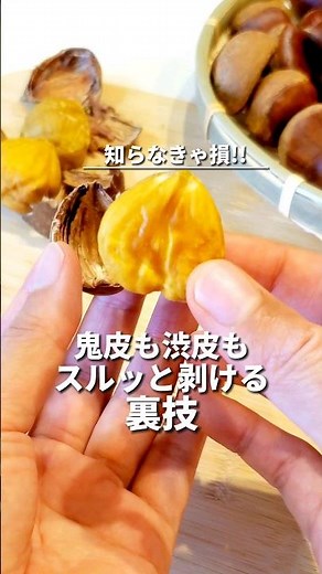 【200万回再生された裏技】鬼皮も渋皮もスルッと剥ける！一番簡単な栗の皮剥き