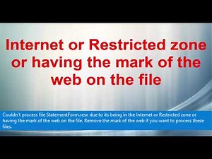 Couldn't process file x.resx due to its being in the Internet