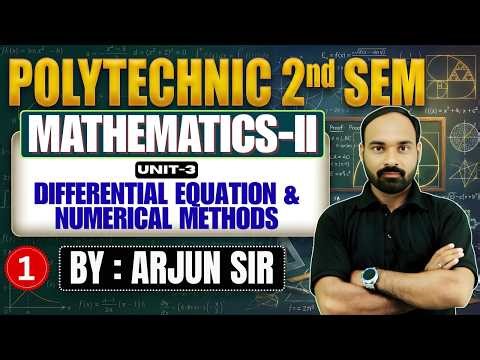 🔥Mathematics |Lec-1| Polytechnic 2nd Semester |Unit-3| Differential Equation and Numerical Methods