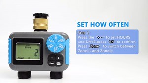 Sprinkler Timer, 2 Zone Programmable Hose Timers for Watering with Brass Swivel, Digital Irrigation Controller System with Rain Delay/Manual/Automatic Watering for Outdoor Garden Yard Lawn