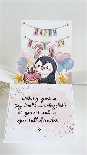 I turn a simple sheet into this 3D BirthdayJoy Box 🤩#birthdaybash #popupcard #handmadecard #diygift