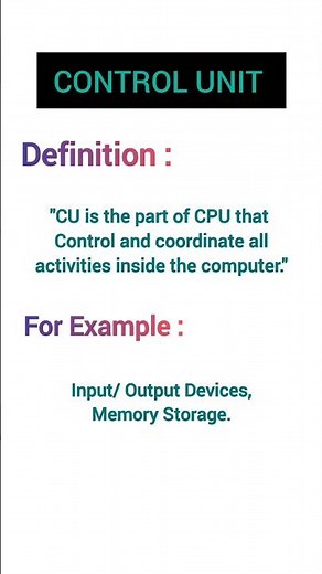 What is control Unit|Definition and Example of CU| #informationtechnology