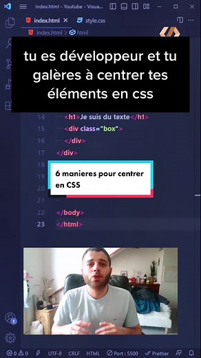 6 manieres pour centrer en CSS #csscode #cssgroup #developpeurjunior #astucesdeveloppeur #developpeurweb #astuces #tricks #developpeurmobile #development #codes #codetutorial