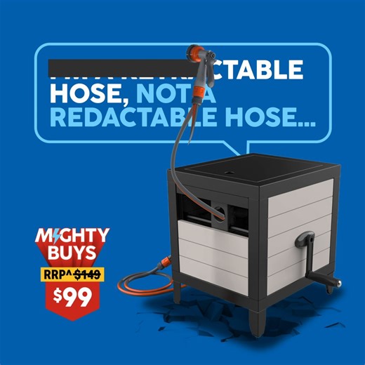 Watch what you say, not what you spray! Head into your local Mitre 10 for a new Retractable 15m Hose in Cabinet, now just $99! Sale ends 23.02.25, while stocks last. https://www.mitre10.com.au/greenleaf-metal-cabinet-hose-15m-7406333 | Mitre 10