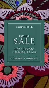 Summer sale is now on!⁠ ⁠ Explore collaborations with Australia’s finest designers and enjoy up to 20% off selected styles with free shipping. ⁠ ⁠ Buy online or visit us instore. See website for trading hours.⁠ https://www.designerrugs.com.au/ ⁠ Offer ends 19th Jan - Don’t miss out! | Designer Rugs
