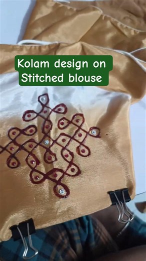 Kolam Design on Stitched Blouse | Easy Blouse Handwork