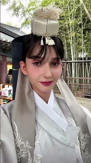 I was a bride today🙈 Check out this beautiful korean traditional wedding hanbok😍🩵 #hanbok #korea