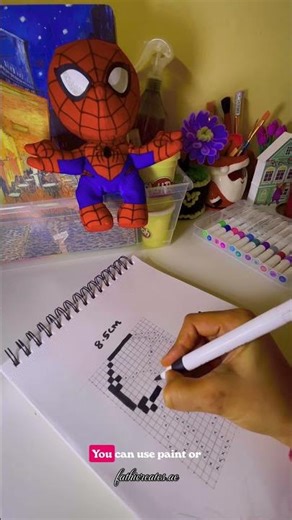 DIY Spider-Man Pixel Art | Easy Pixel Art Tutorial