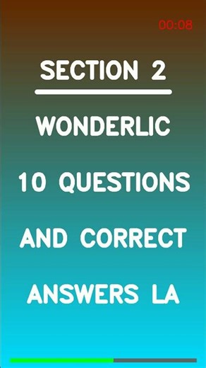 Wonderlic 10 Questions and Correct Answers La Latest