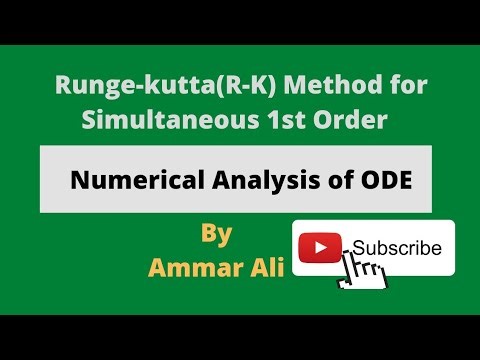 1st order runge- Kutta method for Simultaneous,R-K Method of system of 1st order equation