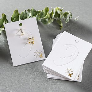 Custom White Ear Cuff Display Cards 500 Pcs White Jewelry Cards Earring Cards, Gold Foiled Earring Cuff Cards White Thick Die-cut Cards - Etsy