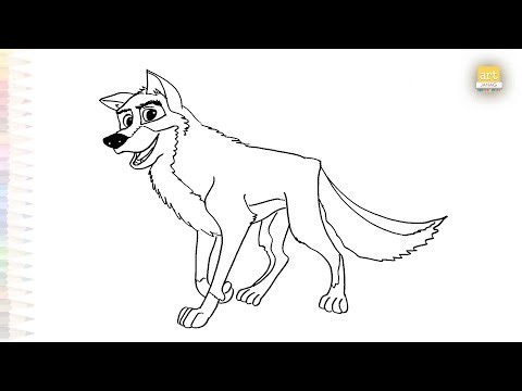 Balto drawing easy from Wolf Quest | Cartoon Art | How to draw A Balto wolf step by step #artjanag