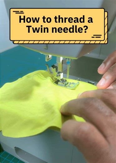 How to thread a twin needle ? #sewingtiktok #sewing #sewingtips #sewing #learnontiktok
