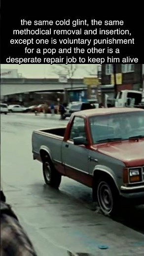 The staple gun and surgical staples are a brutal visual rhyme in wrestler (2008)