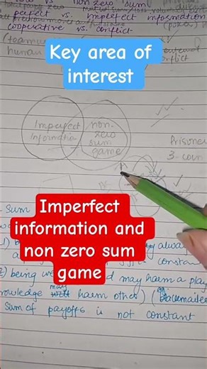 key area of interest between imperfect information and non zero sum game