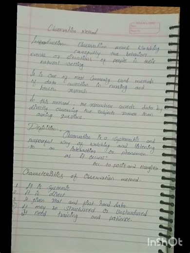 observation method in research//bsc nursing3rd year