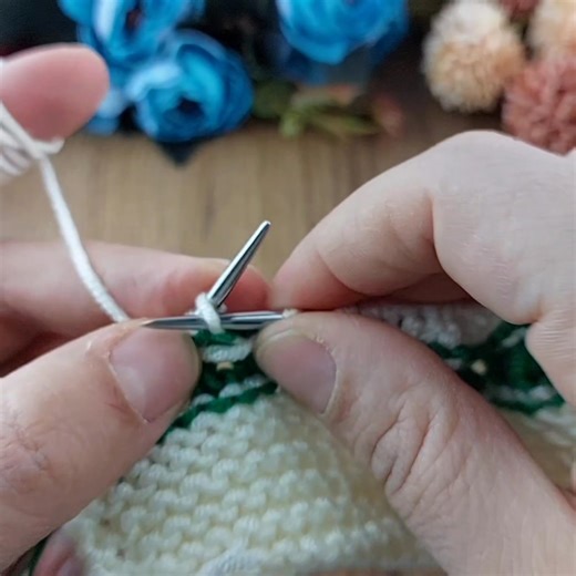 Colorful knitting pattern with waste threads 💚💜 #crochet #knitting #design | Nisa crochet