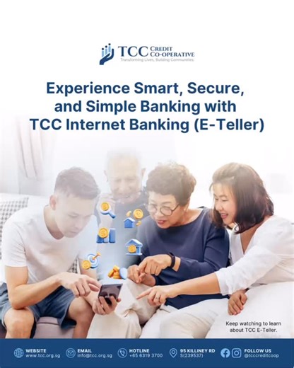 TCC Credit Co-operative on Instagram: "Dear Members, Experience the convenience of managing your TCC account anytime, anywhere. 🚀 Tap. Transfer. Track. All with TCC E-Teller! No queues. No hassle. Just seamless banking from wherever you are. 💡 With TCC E-Teller, you can: ✔️ Check your balance anytime ✔️ Download your statements instantly ✔️ Transfer funds to your POSB/DBS account ✔️ Request cheques to bank into any account 🎥 Watch our new How-To Guide Video and see just how easy it is! 💙 TCC