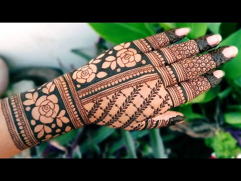 Full back rose mehndi design || back hand gulab mehndi design || gulab wali mehndi design