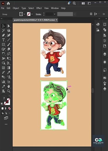 Convert Any Image to Vector in Illustrator ⚡ Auto Trace vs Manual!#adobeillustrator #shorts