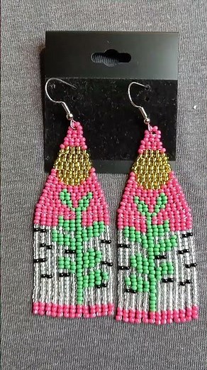 Forest Fringe Handmade earrings! Native American Earrings #shorts #beadedaccessories #beadwork