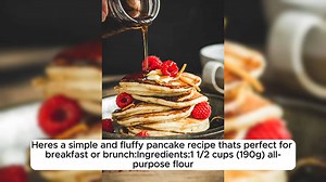 Fluffy and Topped With Maple Syrup Pancakes