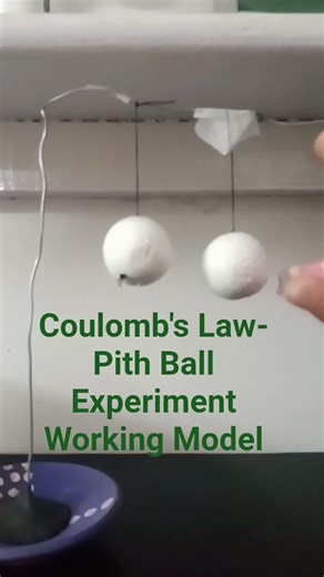 Coulomb's Law Pith Ball Experiment Working Model #staticcharge #physicsclass12 #coulomb #styrofoam