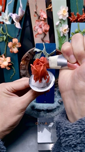 Polymer Clay Rose Made with a Cake Piping Technique | Handmade Flower Art