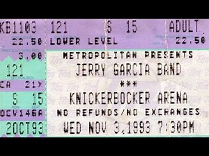 Jerry Garcia Band - 11/3/93 - Knickerbocker Arena - Albany,New York - aud