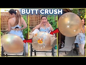 BALLOON SIT TO POP AND BLOW UP IN THE GARDEN | BALLOON CHALLENGE | BALLOON POP | LOONER