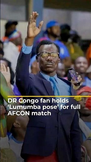 DR Congo fan holds ‘Lumumba pose’ for full AFCON match | AJ #shorts