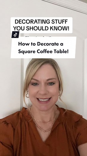 Decorating tips for styling a square coffee table! Elevate your table with these two arrangement ideas! #coffeetabledecor #coffeetablestyling #squarecoffeetable #homedecortips #interiordesigntipsandtricks #tabledecorideas