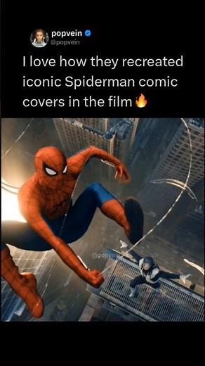 I love how they recreated iconic Spiderman comic covers in the film 🔥