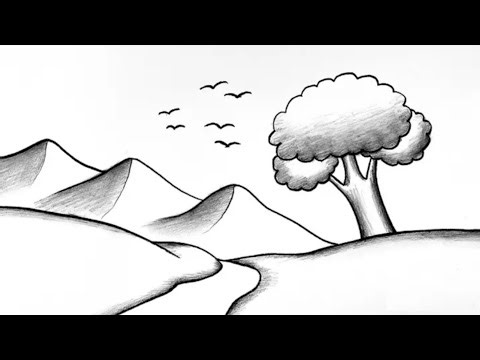 How to Draw a Simple Landscape | Easy Pencil Shading for Beginners
